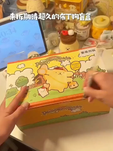 Sanrio Pom Pom Purin Childhood Four Seasons Series Blind Box Trendy Handmade Doll Cute Desktop Ornament Doll