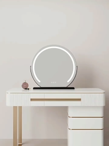 Turtle Vanity Makeup Mirror Tabletop mirror 360° Rotatable Touch Control 3 Color Lights Plug-in