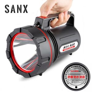 SANX LED Flashlight USB Rechargeable Searchlight With Side Light Waterproof Torchlight