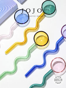 Thìa Thủy Tinh Borosilicate Cao Màu Sắc Sáng Tạo Phong Cách D.Fen.ins JOJOS L. Spoons Dùng Để Trang Trí Nhà Bếp