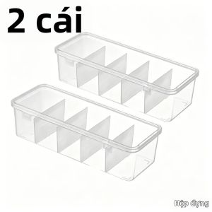2 Chiếc 5 Lưới Trong Suốt Hộp Bảo Quản Cáp Có Nắp Chống Bụi Đa Năng Để Bàn Tai Nghe Tổ Chức Đồ Lặt Vặt Hộp Đựng