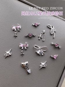 Trendy Butterfly Knot Nail Decoration Alloy Zirconia Starburst Texture Nail Art Tools Removable High Shine for Any Skin Type