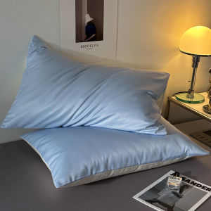 Pure Color Ice Silk Pillowcase for Single