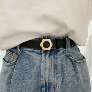 Fashionable Floral Belt New Style Suit Dress Waist Seal Cute Student Trendy PU Leather Sweet Style Womens Belt Alloy Buckle