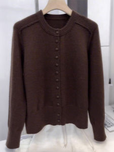 QINGNAER | Vintage Single Buckle Long Sleeve Cardigan Sweater