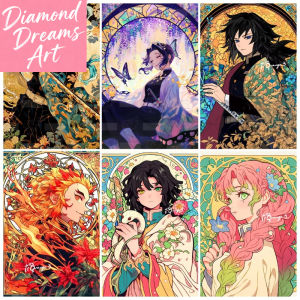 BILIBILI | FramelessDemon Slayer Diamond Painting 5D Tomioka Agatsuma Zenitsu Full Diamond Mosaic Picture DIY Tsuyuri Kanao Home Decor Pai