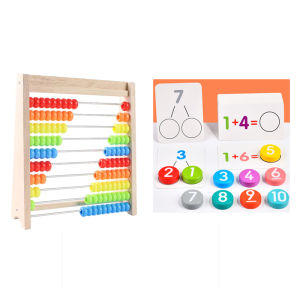 Cầu Vồng Bằng Gỗ Bàn Tính Đếm Đồ Chơi Montessori Toán Giáo Dục Hạt Cho Trẻ Em 3-12 Tuổi Phép Cộng Trừ Dụng Cụ Học Tập