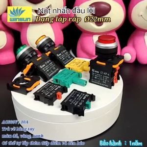 Nút nhấn đầu lồi có đèn không đèn Phi 22 QDQ