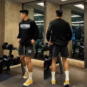 Áo Thun Cotton Dài Tay in Chữ Cổ Điển Mỹ Dành Cho Nam Mùa Thu 2025 Áo Thun Cotton Nguyên Chất Thường Ngày Mùa Thu