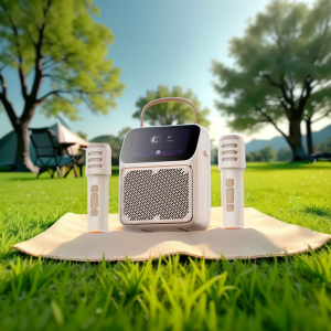 K800 Bluetooth Speaker with Lyrics Integrated Singing Microphone Home KTV Children Singing LED Display Audio Technology