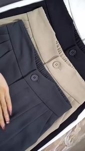 Quần tây baggy nữ lưng cao thun sau thiết kế lượn sóng đẹp mềm mại ấn tượng - 234