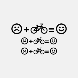 1Set Funny Bicycle Decal Stickers Sad Face + Bike = Happy Face  Waterproof Removable Cycling Decor for Mountain Road Bike