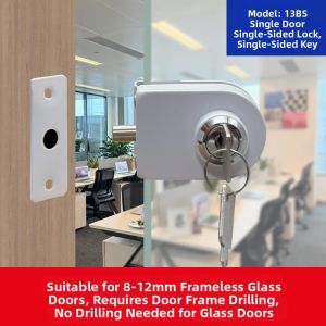 Stainless Square Glass Door Lock for Double Doors