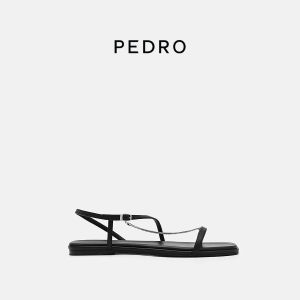 Pedro | Dép Bằng Da Cừu có Dây Kéo Kim Loại ở cổ chân