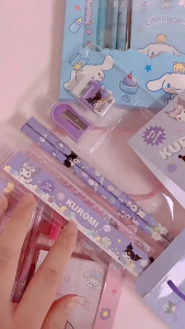 Kuromi 6 In 1 pencil Stationery Set For Kids Melody Cinnamoroll Gift Set Birthday Gift