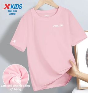 XTEP | Áo Thun Hè Nhanh Khô Cho Trẻ Em Tay Ngắn