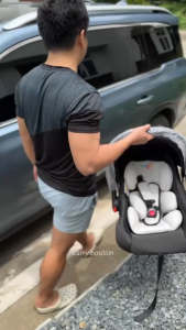 Beige Baby Car Seat Carrier Basket Toddler Stroller 4 in 1 For Infant 1-12 Months With Mosquito Net Portable Lightweight Multi Functional Safe Outdoor Baby Travel Cart
