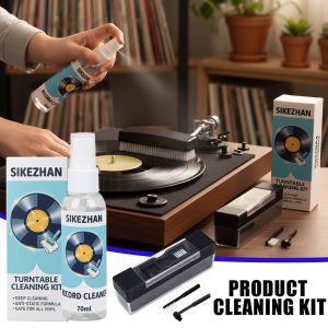 Vinyl Record Care Kit: LP Cleaner + Cleaning Brush & Stylus Brush Anti‑Static Deep Clean Grooves Reduce Pops No Residue