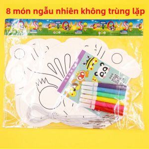 DIY Trẻ Em Hoạt Hình Động Vật Mặt Nạ Bộ Tô Màu 8 Chiếc Graffiti Nghệ Thuật Đồ Chơi Thủ Công Cho Trẻ Em Tranh Sáng Tạo Mẫu Giáo Quà Tặng
