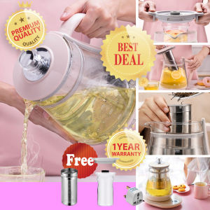 SKG 8055 Multi-Functional 1.5 Liter Intelligent High Borosilicate Glass herb Tea Kettle with Stainless Steel Strainer (Pink) 高端养生壶
