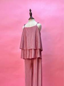 Glinda coords 2-10yrs pleated terno glossy top and pants set