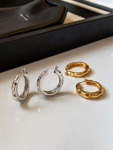 Pure Silver Plated Geometric Hoops Earrings Womens Fashion Jewelry out New Style Elegant Lightweight Earring Accessories