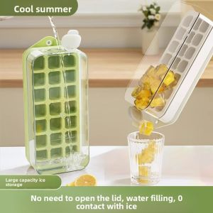 MONLEYTA | Upgraded Silicone Ice Tray Food Grade Press Type Water Injection Quick Ice Cube Maker Self-Made Ice Block Forming Tool