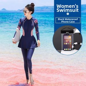 XTEP | Conservative Slimming Long Sleeve Long Pants One-Piece Swimsuit for Swimming Training Surfing Diving