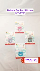 Bebeta Pacifier-Silicone with Cover-Pink/Gray/Violet