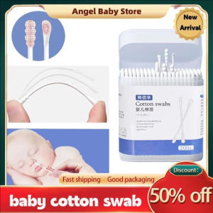 200pcs baby cotton swabs double-ended sterile cotton swabs spiral head ear and nose cleaning stick