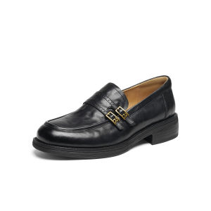 Reddragonfly | Leather Soft Bottom Slip Ons Loafers Women Black