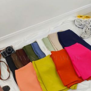 กางเกงกระโปรง มีชับกางเกงขาสั้น เอวสูงผู้หญิง ซิปข้าง กางเกงกระโปรงสั้น