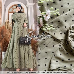 Gamis Kondangan Wanita Dress Korea Murah Bagus Terbaru 2022 AMALIA DRESS CERUTY BABYDOLL FULL PURING