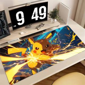 Bandai | Pokemon Pikachu Gaming Mouse Pad Large Rubber Keyboard Desk Mat With 2MM Lock Edge Design