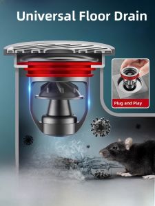 Bathroom Odor Eliminator Drain Cover Copper Material round Shape Anti-Odor Sewerage System for Toilet And Bathroom