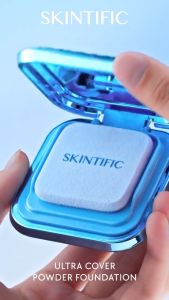 Skintific Ultra Cover Powder Foundation 9g | Two Way Cake Pressed Powder Matte Bedak Padat