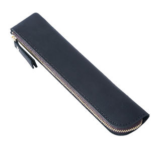 Portable Genuine Cowhide Pencil Case Retro Leather Pen Bag Storage Pouch for Pens Stationery Holder School Office Supplies