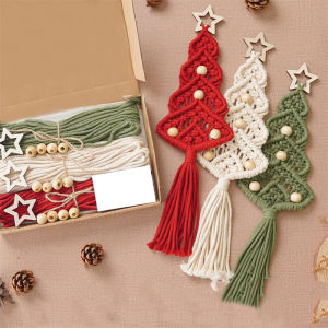 3PCS/Set DIY Macrame Woven Christmas Tree Kit Christmas Craft Gift Kit Very Suitable For Family Friends Perfect Holiday Gifts