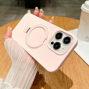 Crashstar Với Magsafe Đứng Silicone lỏng Mềm Chống Sốc vỏ điện thoại Đối Với iPhone 16 15 14 Pro Max Cộng Với 16E 13 12 Pro Max 11 Không Dây Sạc Điện Thoại Bìa Sang Trọng màu trơn Ốp điện thoại Shell Hot Bán