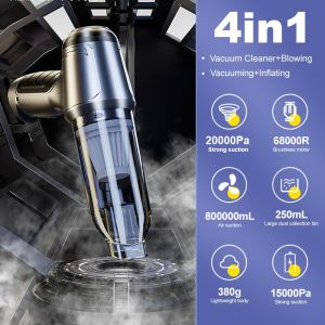 4 in 1 Vacuum Cleaner Cordless 20000Pa Air Duster 60000RPM High-power Brushless Motor Blower Wireless Household Vacuum Cleaner Car Vacuum Cleaner