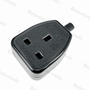 Bolantedz 13A 250V UK British Standard Female Socket Power Adaptor Detachable Power Cord Cable Connector Socket White/Black