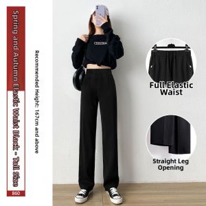 YAYANGREN | Black Loose-Fitting Trousers for Petite