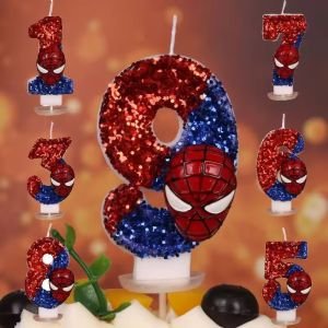 Disney Spider-Man Original สนุกรูปเทียนรูปแบบการ์ตูนน่ารัก 0-9 Party เทียนวันเกิดเค้กตกแต่งของขวัญ Party
