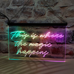 This Is Where The Magic Happens-LED Neon Sign Featuring Colorful Flowing EffectPerfect for Home Decoration and Creating Party
