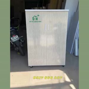 TỦ NHỰA ĐÀI LOAN QUẦN ÁO 2 CÁNH SỒI KEM NHỎ GỌN CHO BÉ