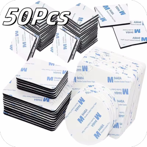 50Pcs Foam Double Sided Adhesive Tape Black White Strong EVA Sticker Installation Fixing Pad for Auto Home Decoration Sticker