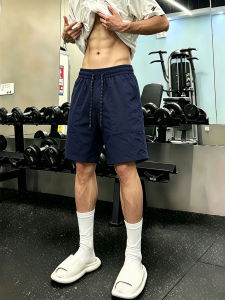 LIUBU | Navy Check Stitching Quick Drying Loose Shorts