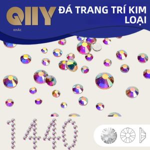 1440 Mảnh Pha Lê Thủy Tinh AB Trang Trí Móng Tay Nhiều Kích Cỡ SS3-SS20 Kim Cương Nhỏ Không Cần Nóng Dán Cho Thủ Công Trang Trí