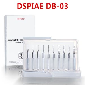DSPIAE DB-03 Drill Bit 0.3-1.2mm Combo Set for GK Model Drilling Stainless Steel Model Tool Hand Tool Hobby Accessory 10Pcs/set