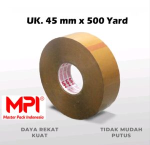 Lakban Jumbo MPI Bening / Coklat 45 MM x 500 Yard Isolasi Master Pack Indonesia 45MM x 500Yard  500Y Cokelat